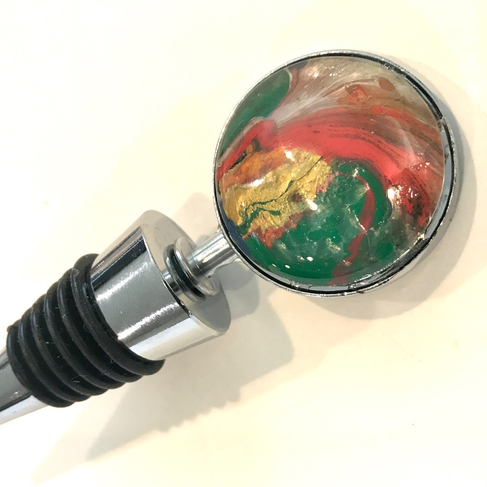 Wine bottle stopper handmade glass dome 31mm